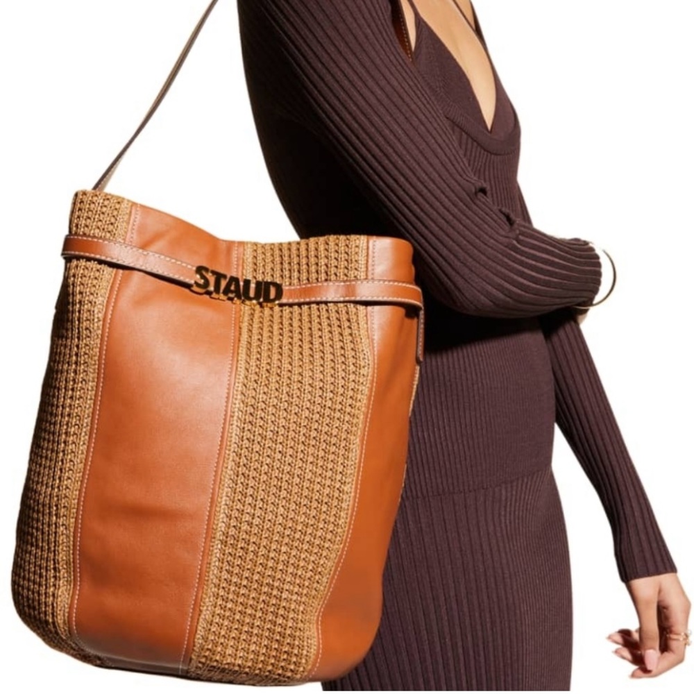 STAUD Cabana Tote in brown leather. BEAUTIFUL!!